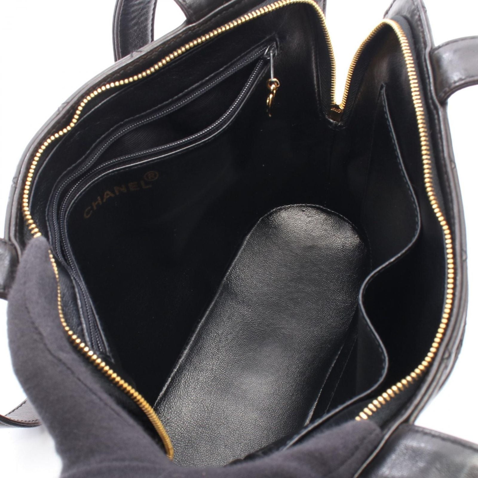 Chanel Shoulder Bag Quilted Black Lambskin — view 3