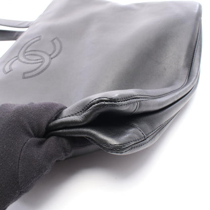 Chanel Tote CC Logo Black Lambskin — view 8