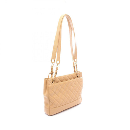Chanel Tote Quilted Beige Caviar Leather — view 2