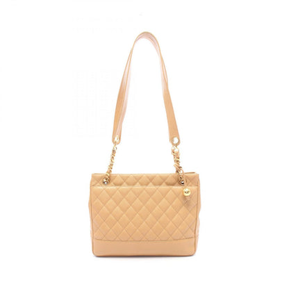 Chanel Tote Quilted Beige Caviar Leather