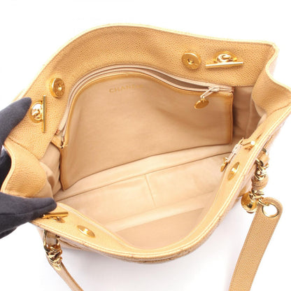 Chanel Tote Quilted Beige Caviar Leather — view 3