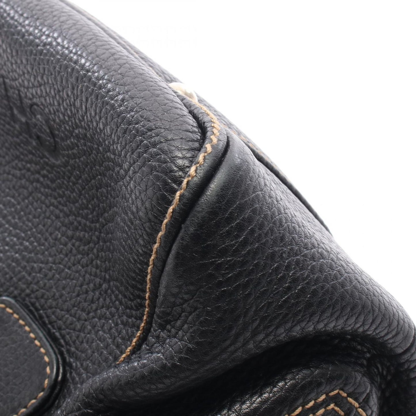 Chanel Handbag Embossed Logo Tassel Black Leather Fringe Hand — view 7