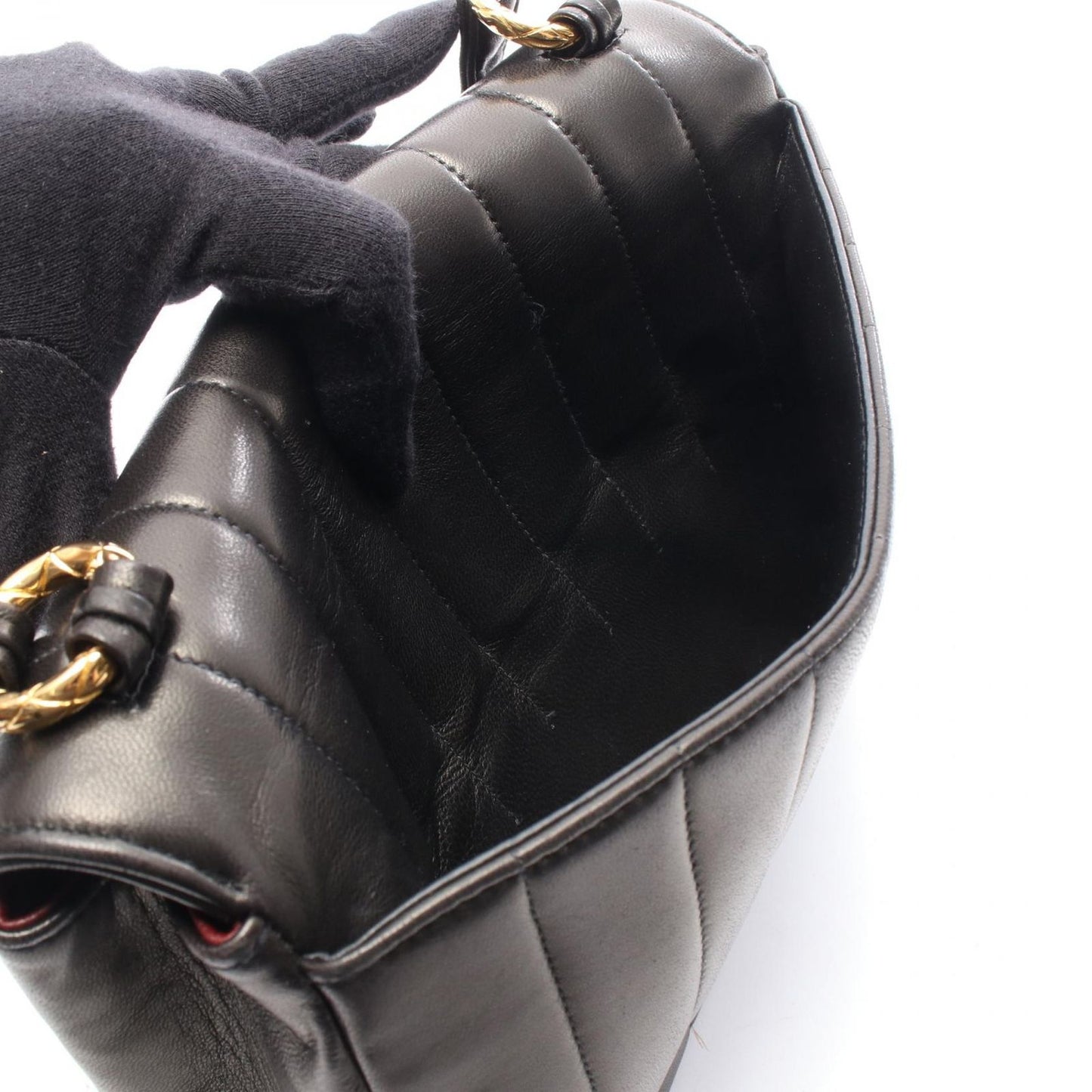 Chanel Shoulder Bag Mademoiselle Black Lambskin — view 6