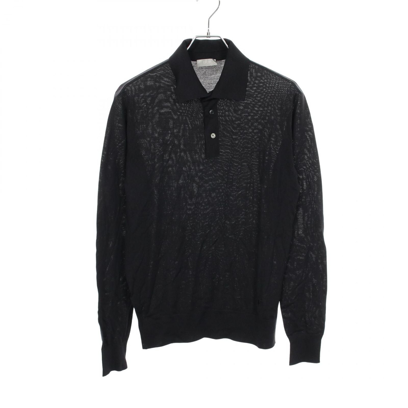 Dior Polo Shirt Bee Embroidery Long Sleeve Wool