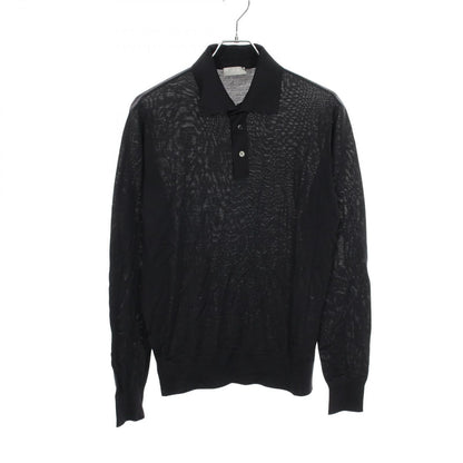 Dior Polo Shirt Bee Embroidery Long Sleeve Wool
