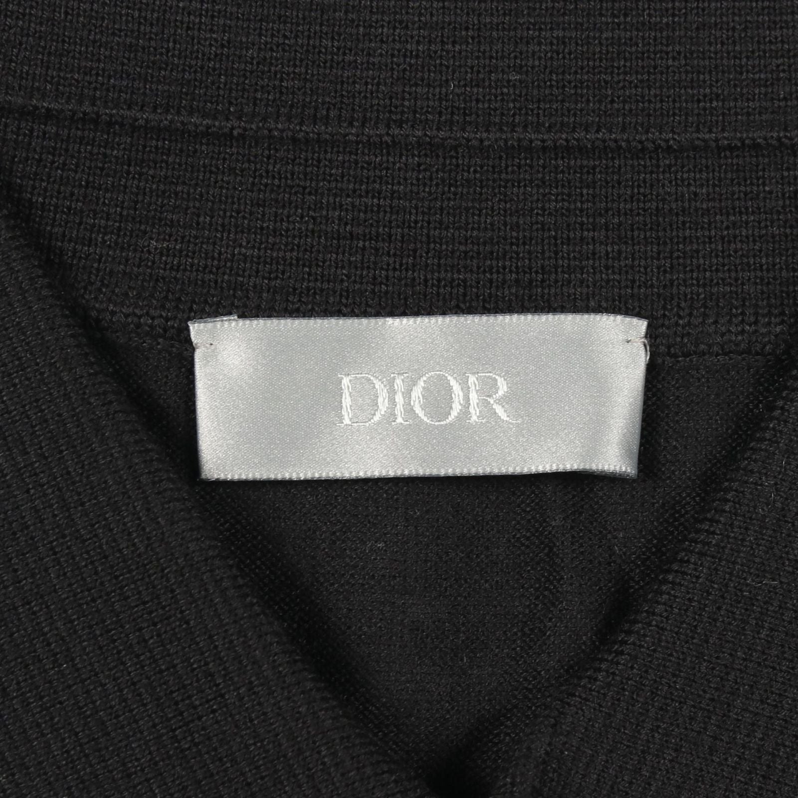 Dior Polo Shirt Bee Embroidery Long Sleeve Knit Wool — view 3