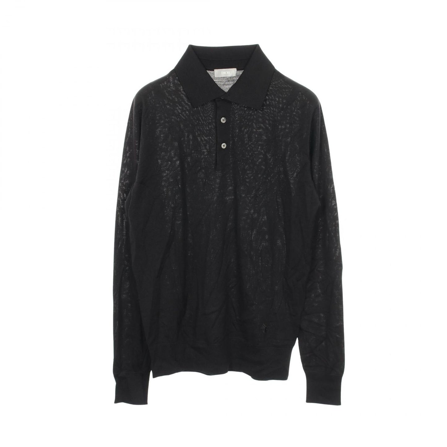 Dior Polo Shirt Bee Embroidery Long Sleeve Knit Wool