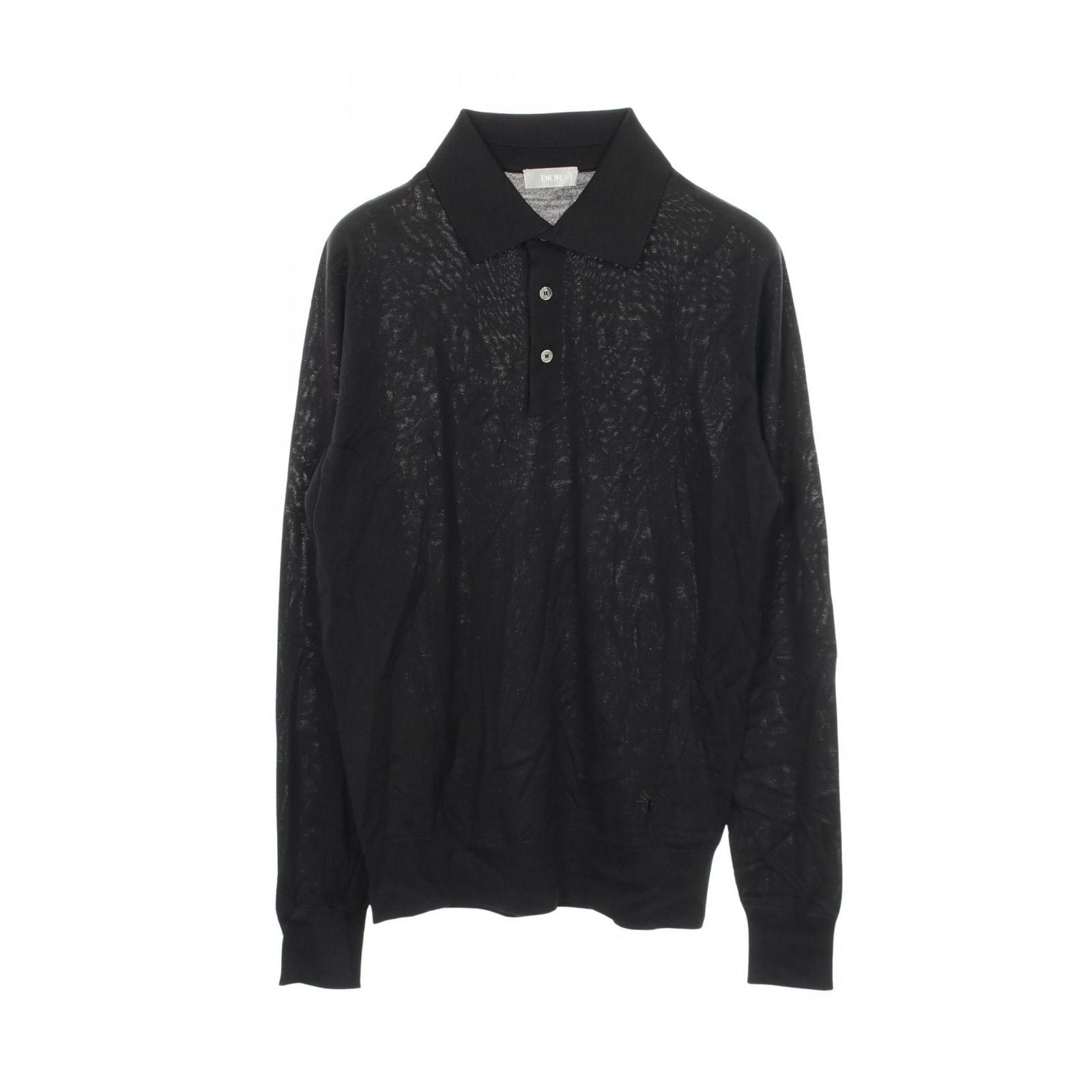 Dior Polo Shirt Bee Embroidery Long Sleeve Knit Wool