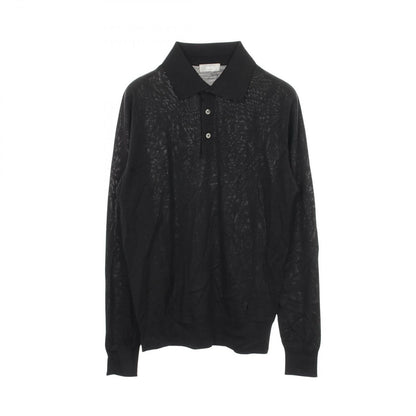Dior Polo Shirt Bee Embroidery Long Sleeve Knit Wool