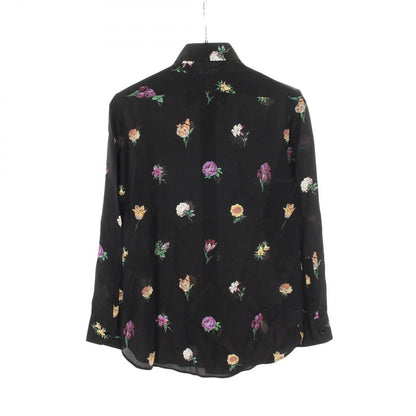 Saint Laurent Paris Floral Long Sleeve Silk Shirt — view 2