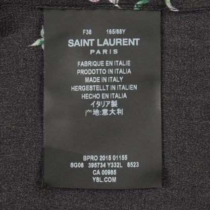 Saint Laurent Paris Floral Long Sleeve Silk Shirt — view 5