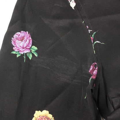 Saint Laurent Paris Floral Long Sleeve Silk Shirt — view 9