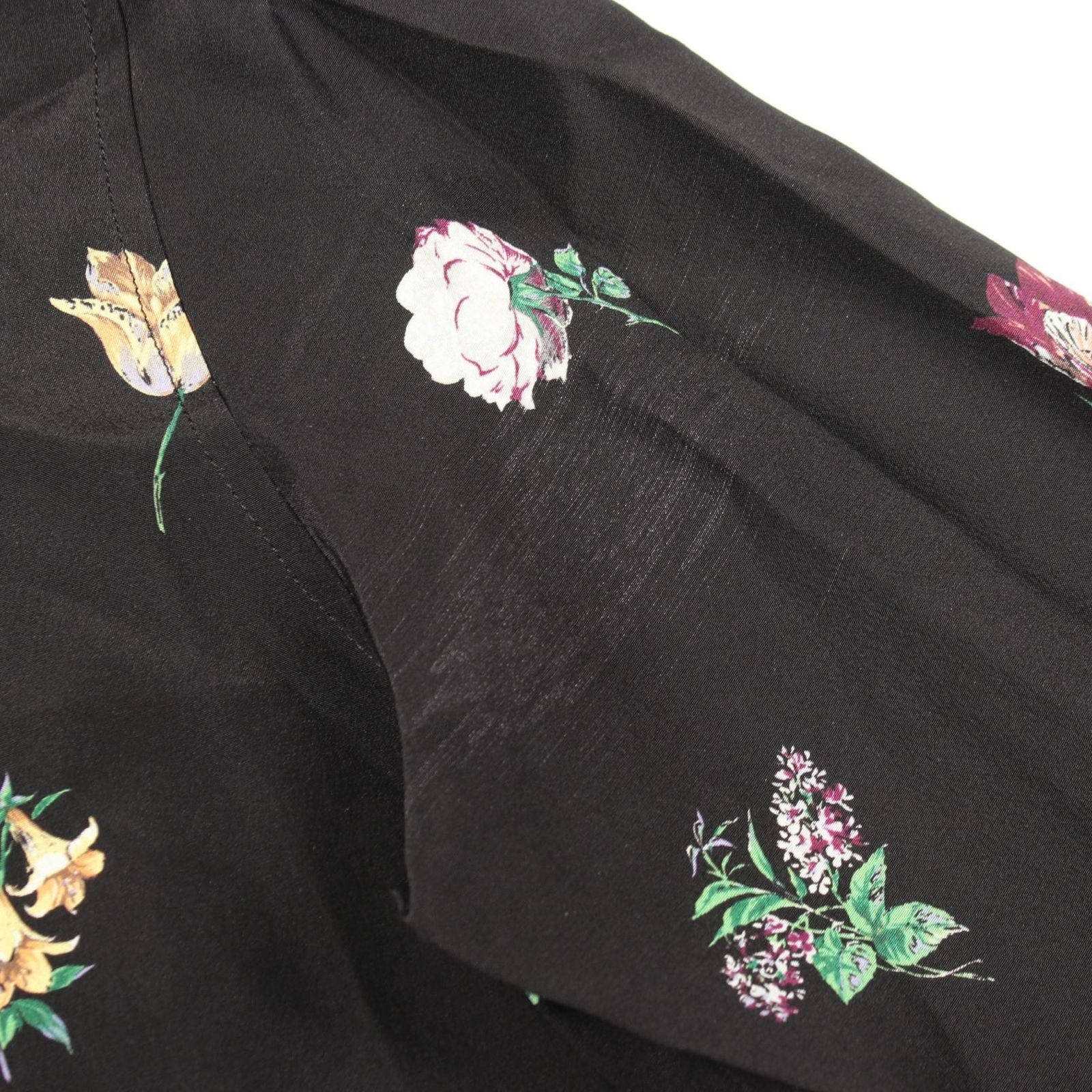 Saint Laurent Paris Floral Long Sleeve Silk Shirt — view 8