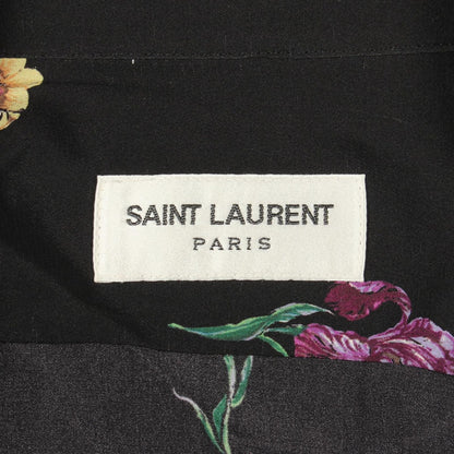 Saint Laurent Paris Floral Long Sleeve Silk Shirt — view 3