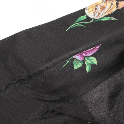 Saint Laurent Paris Floral Long Sleeve Silk Shirt — view 6