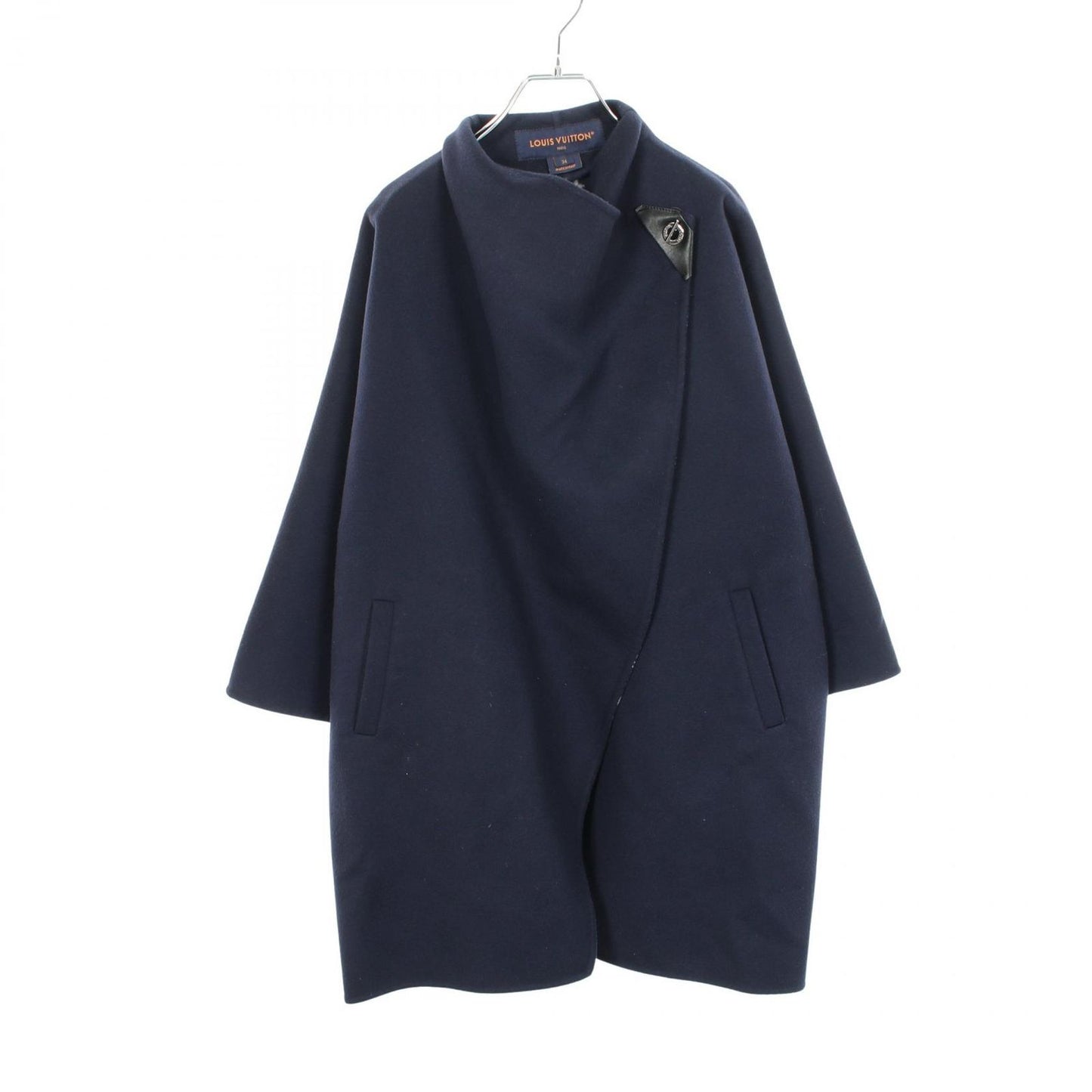 Louis Vuitton Double Face Drape Front Coat Qwe Wool