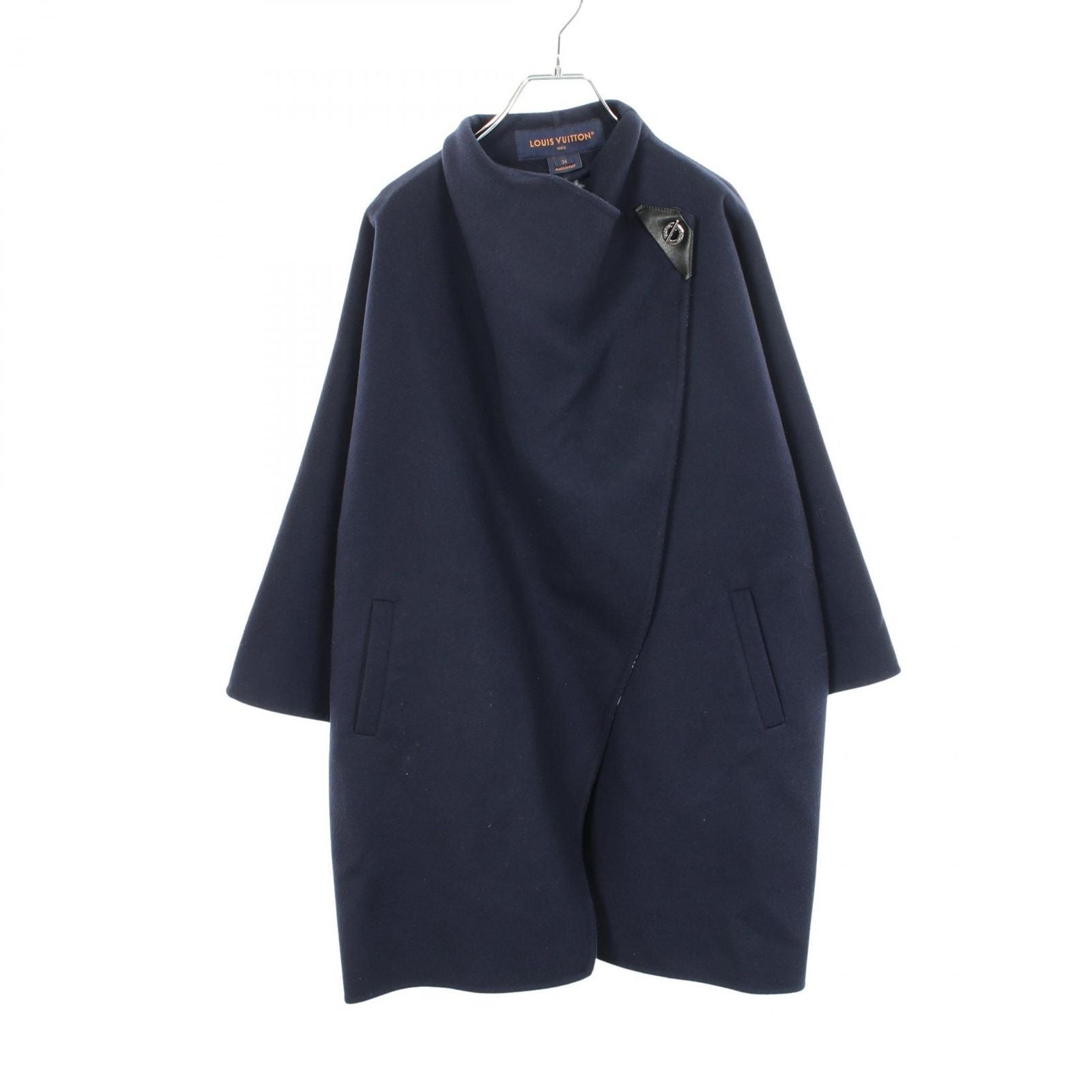 Louis Vuitton Double Face Drape Front Coat Qwe Wool