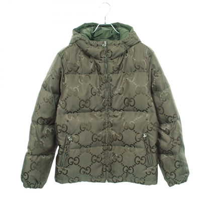 Gucci Down Jacket Jumbo GG Hooded Khaki Nylon