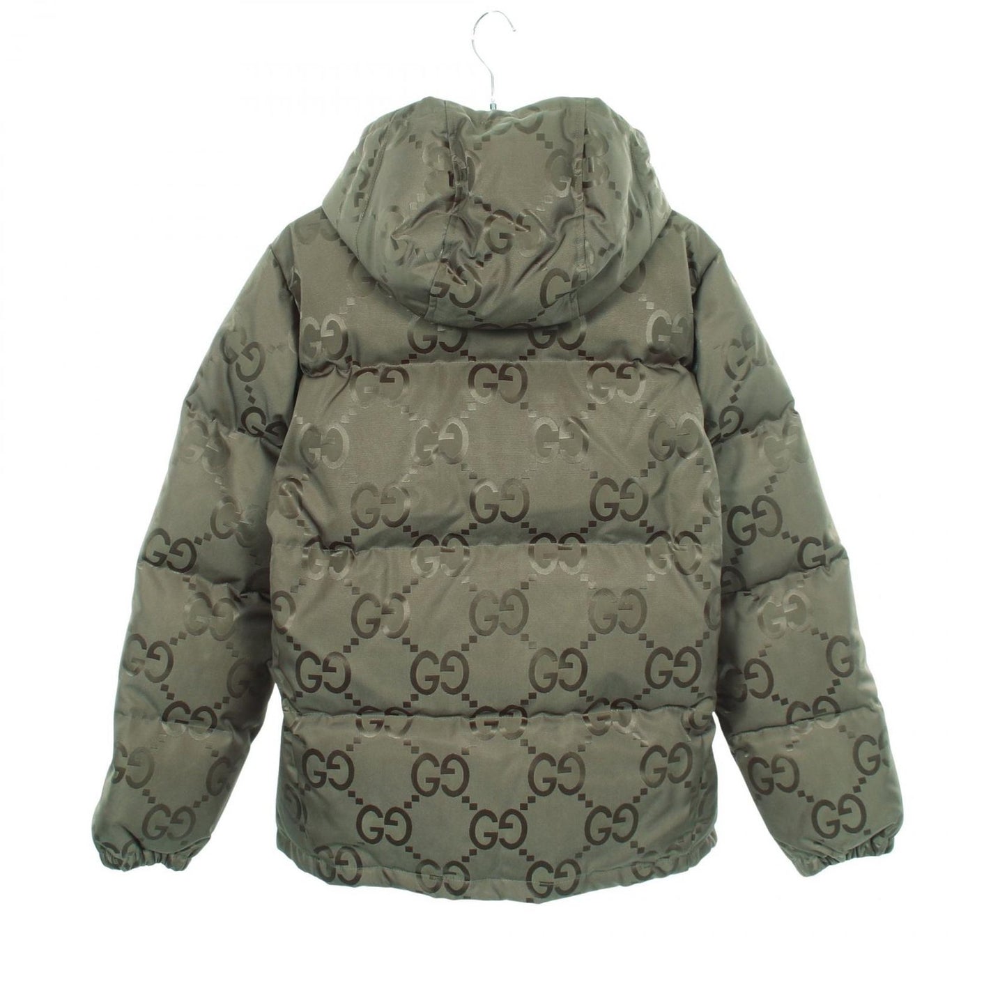 Gucci Down Jacket Jumbo GG Hooded Khaki Nylon — view 2