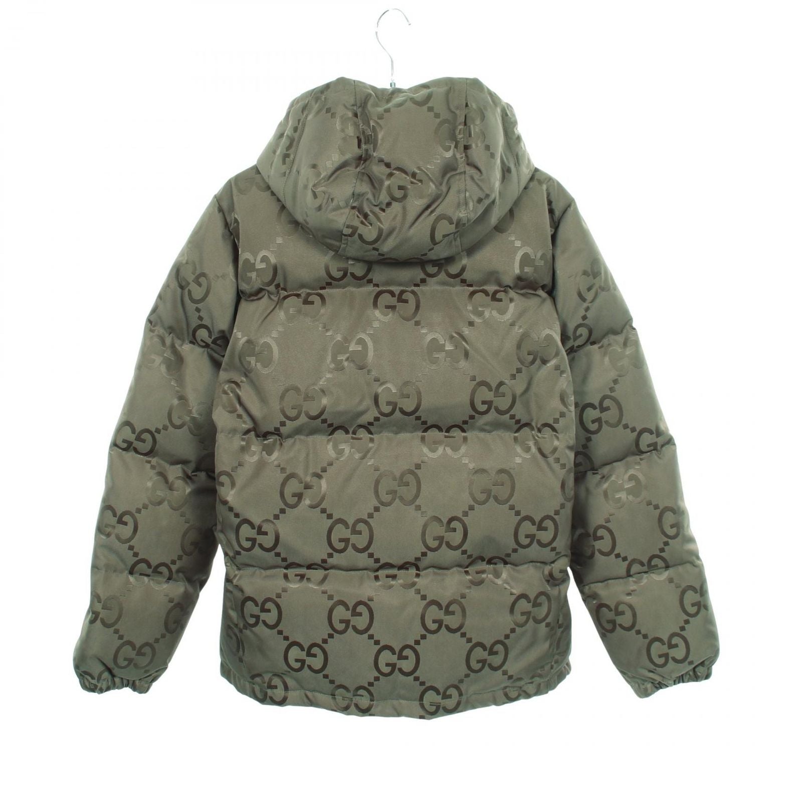 Gucci Down Jacket Jumbo GG Hooded Khaki Nylon — view 2