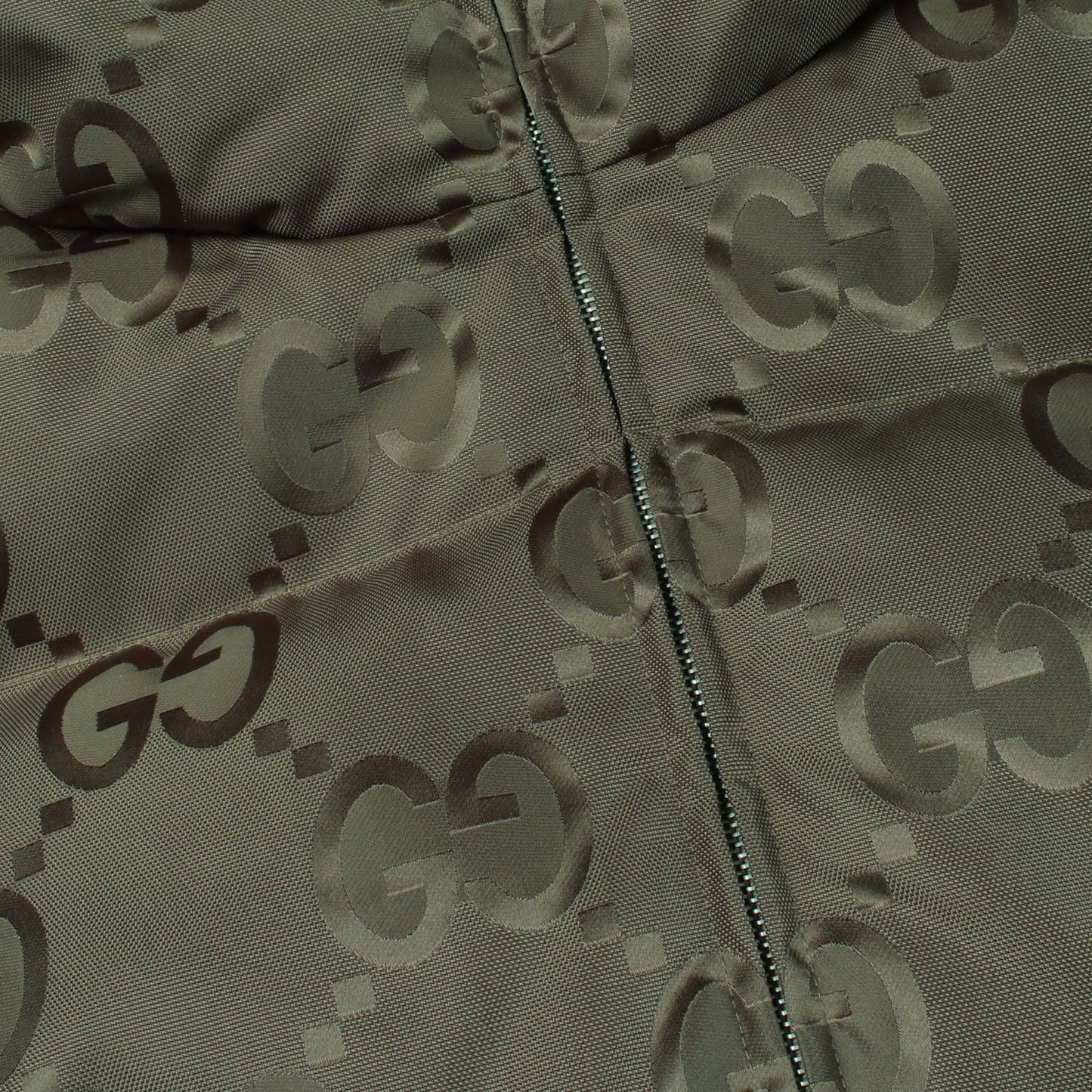Gucci Down Jacket Jumbo GG Hooded Khaki Nylon — view 6