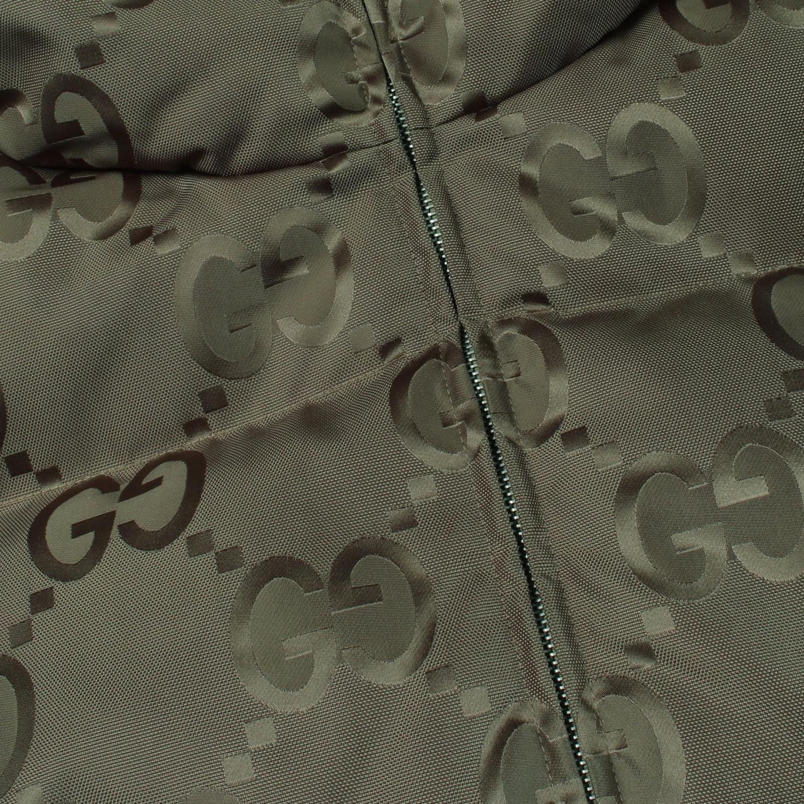 Gucci Down Jacket Jumbo GG Hooded Khaki Nylon — view 6