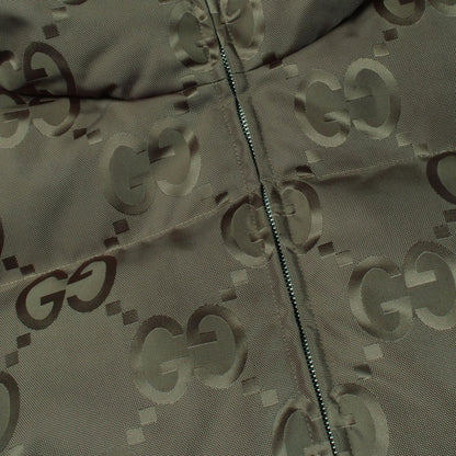 Gucci Down Jacket Jumbo GG Hooded Khaki Nylon — view 6