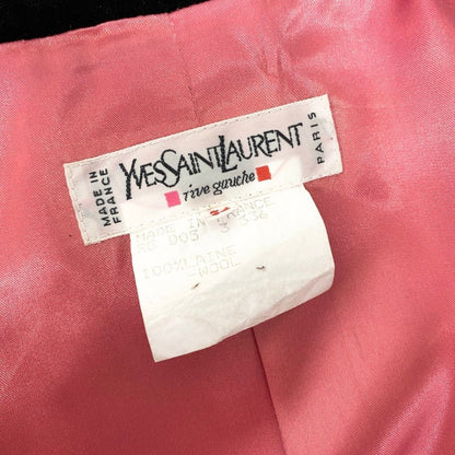 Saint Laurent Yves Vintage Tweed Jacket Stand Collar 34 Pink Wool — view 8