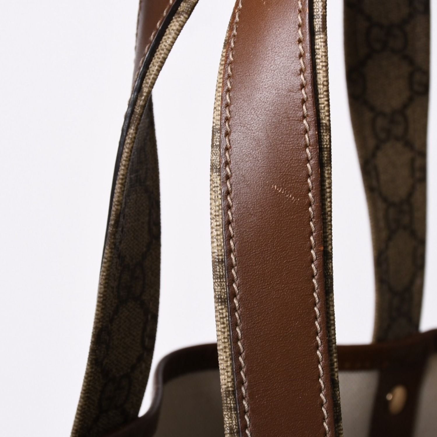 Gucci Guuci Tote Bag GG Canvas Brown Beige Gold — view 6