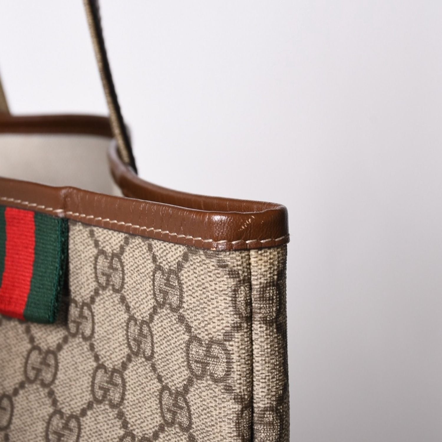 Gucci Guuci Tote Bag GG Canvas Brown Beige Gold — view 5
