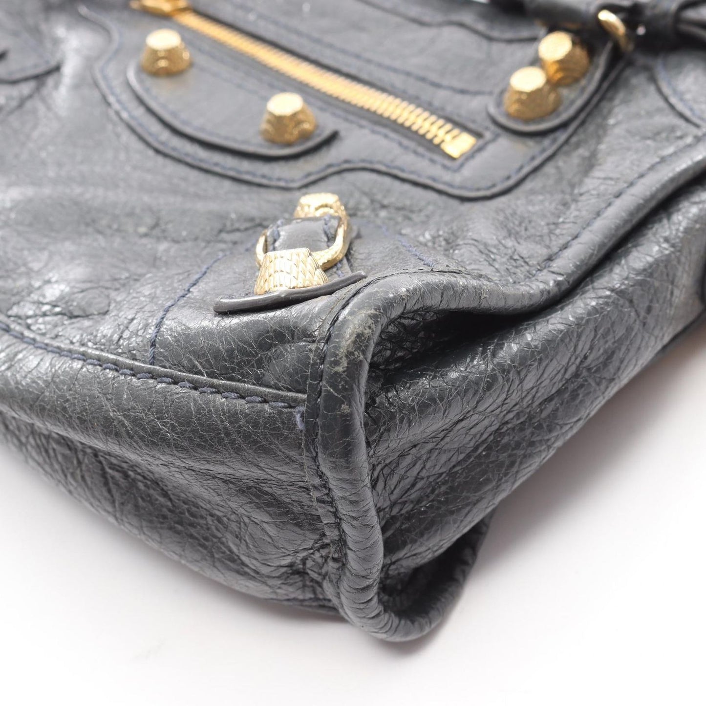 Balenciaga Handbag Classic Mini City Charcoal Gray Leather — view 9