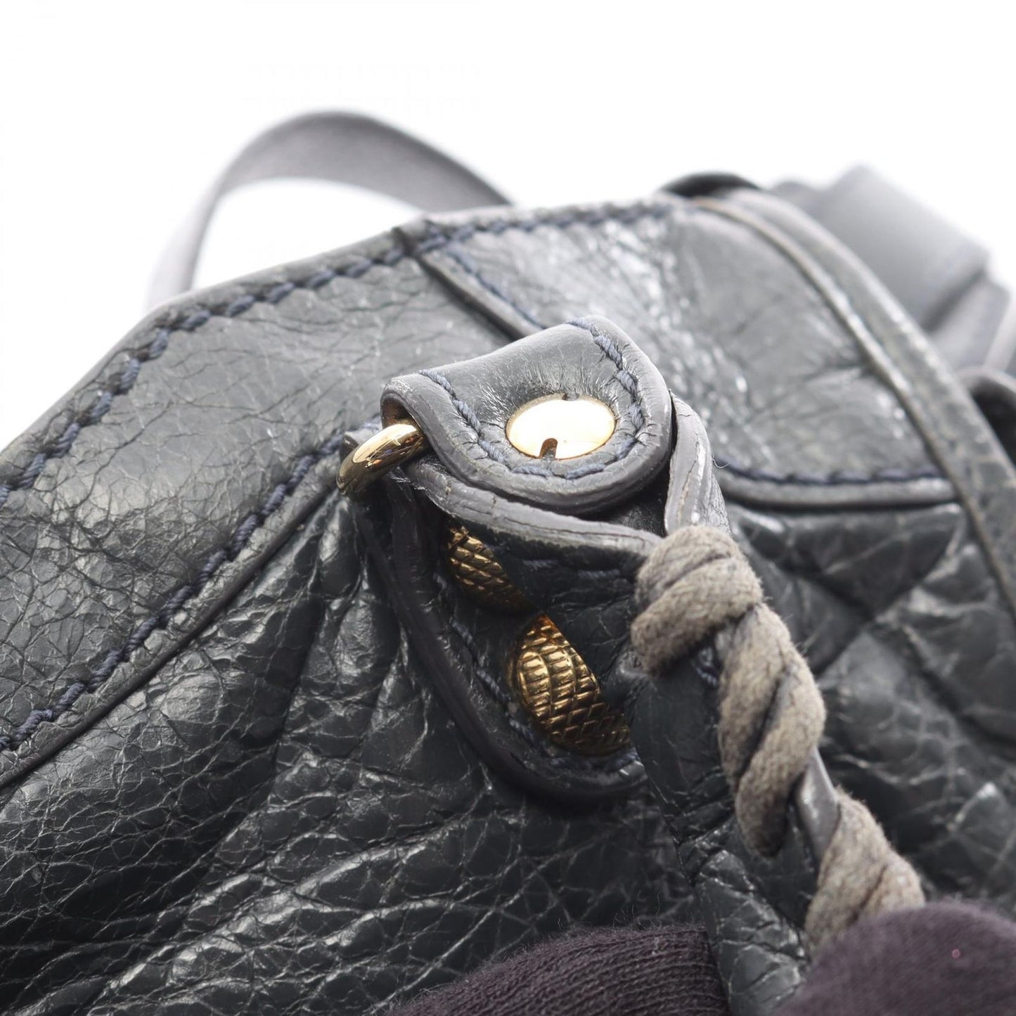 Balenciaga Handbag Classic Mini City Charcoal Gray Leather — view 6