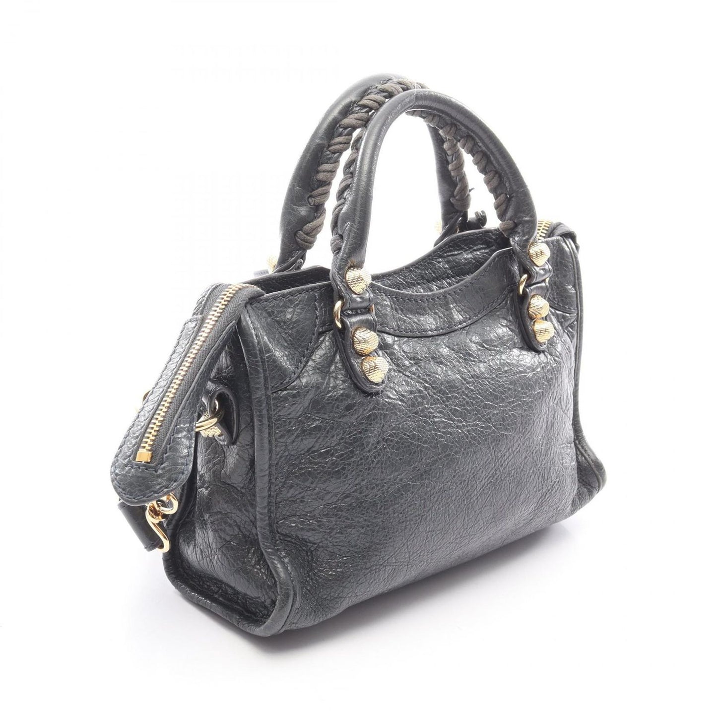 Balenciaga Handbag Classic Mini City Charcoal Gray Leather — view 2