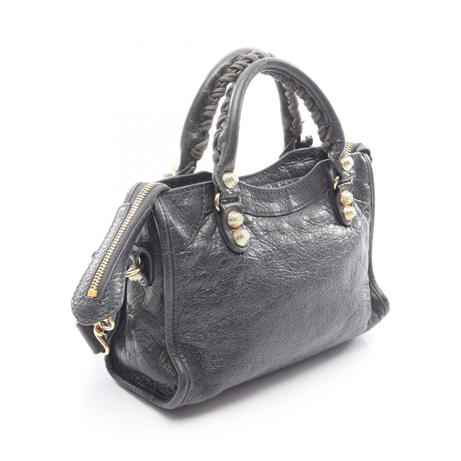 Balenciaga Handbag Classic Mini City Charcoal Gray Leather — view 2