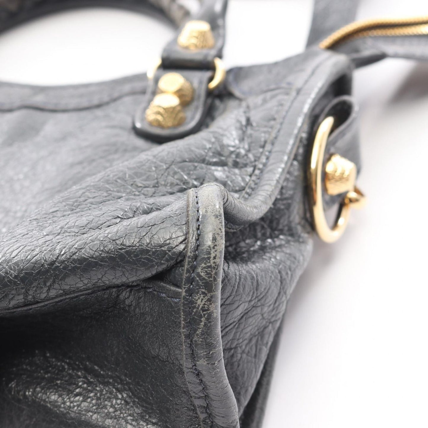 Balenciaga Handbag Classic Mini City Charcoal Gray Leather — view 7