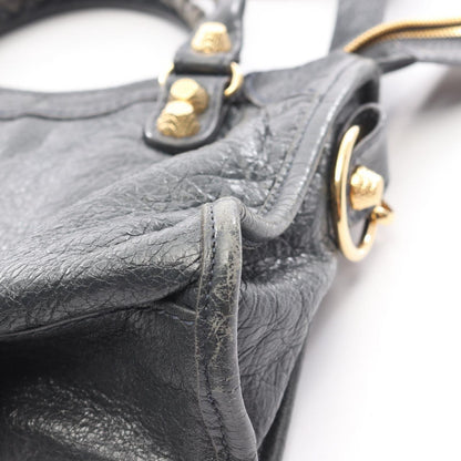Balenciaga Handbag Classic Mini City Charcoal Gray Leather — view 7