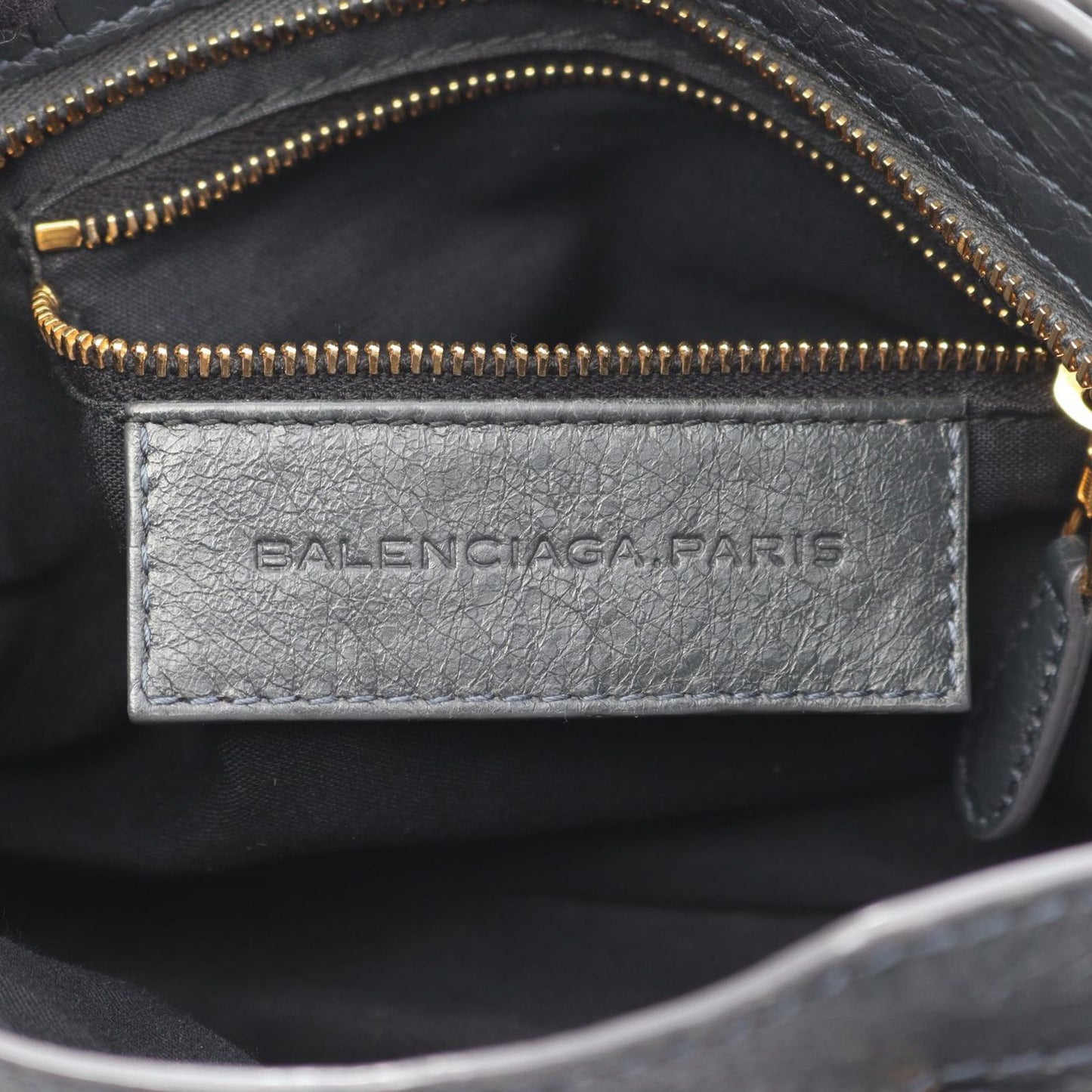 Balenciaga Handbag Classic Mini City Charcoal Gray Leather — view 4