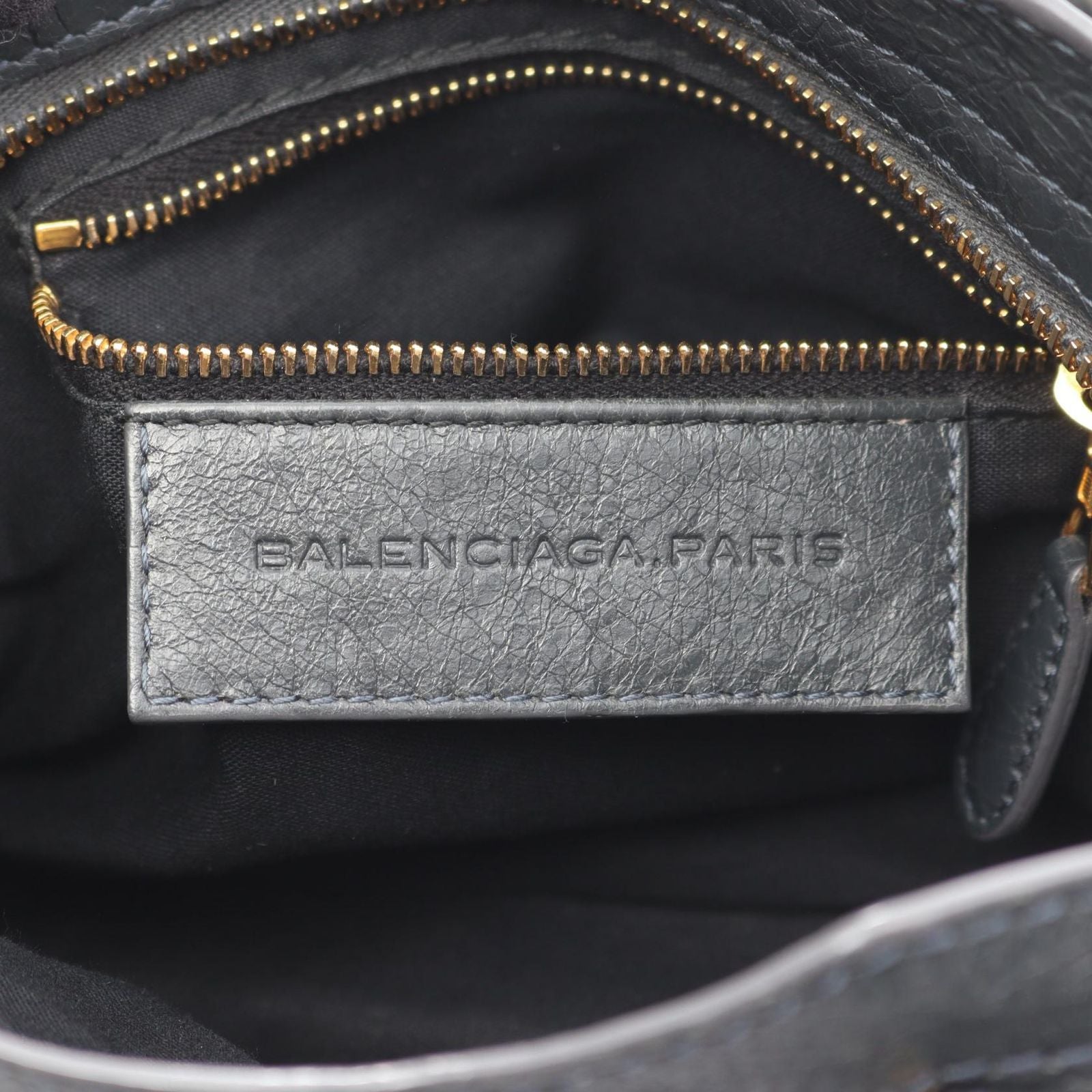 Balenciaga Handbag Classic Mini City Charcoal Gray Leather — view 4