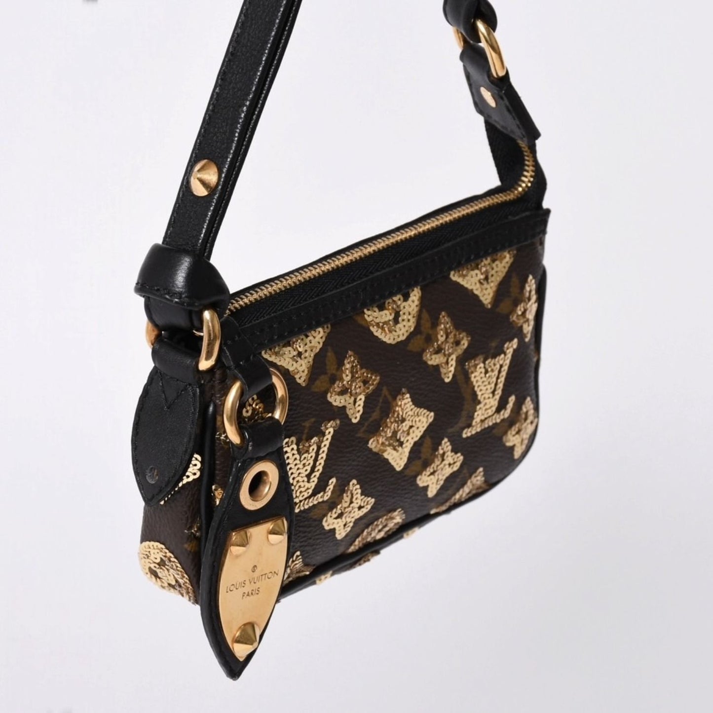 Louis Vuitton Mini Pochette Accessoires Pouch Monogram Eclipse Sequins — view 3