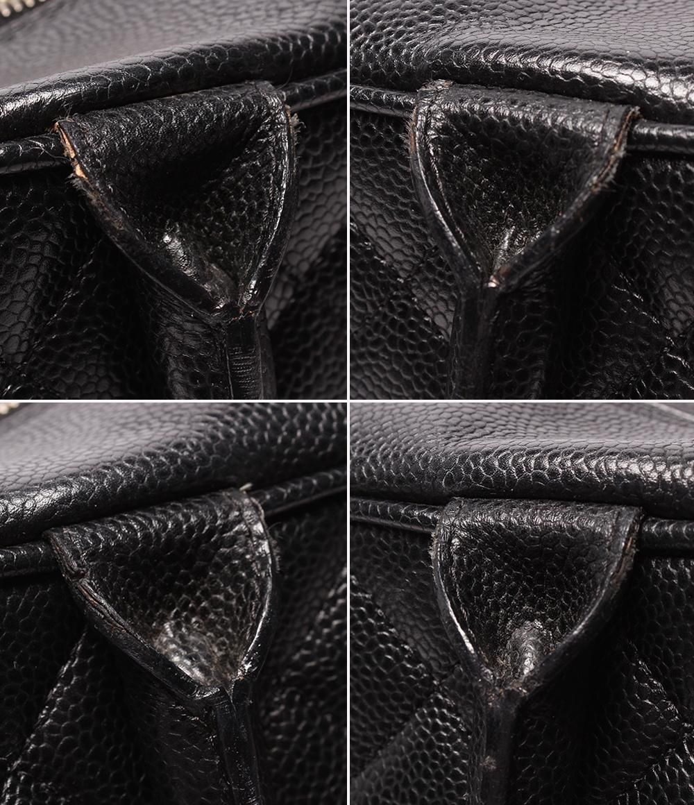 Chanel Mini Boston Bag Quilted CC Logo Caviar Leather Gold — view 6
