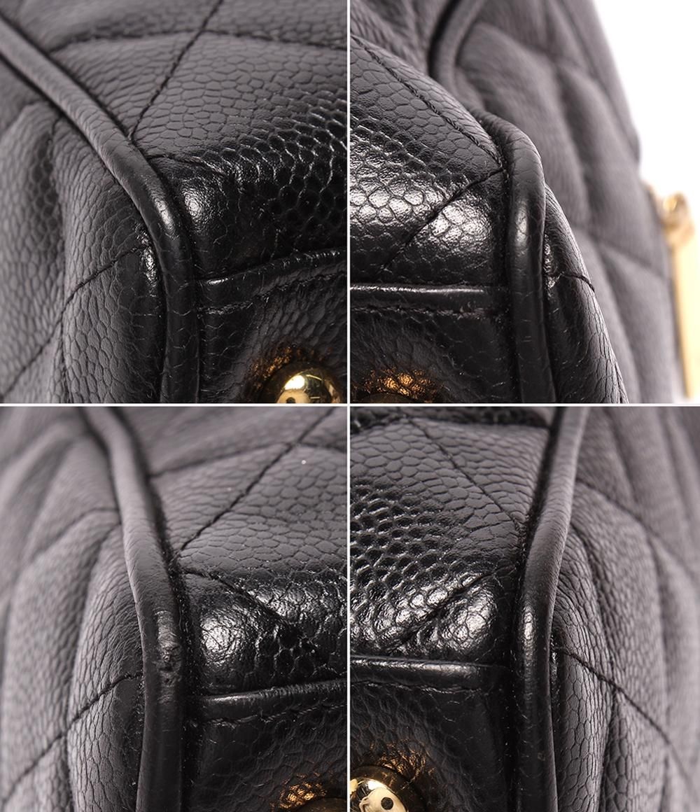 Chanel Mini Boston Bag Quilted CC Logo Caviar Leather Gold — view 5
