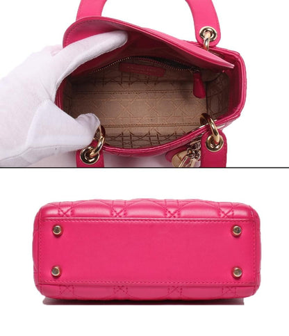 Dior 2-Way Shoulder Bag Ladydio Cannage LadyChristian — view 3