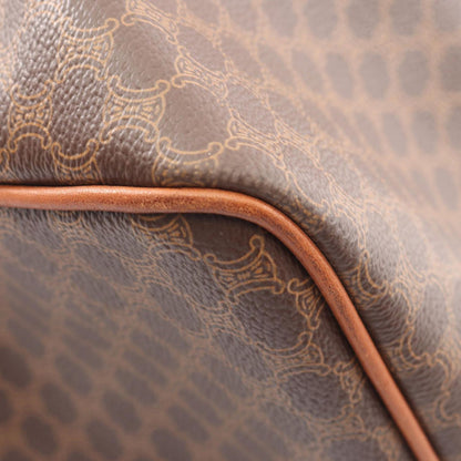 Celine Boston Bag Macadam 2-Way Dark Brown Canvas Leather — view 7