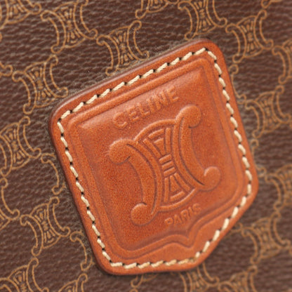 Celine Boston Bag Macadam 2-Way Dark Brown Canvas Leather — view 4