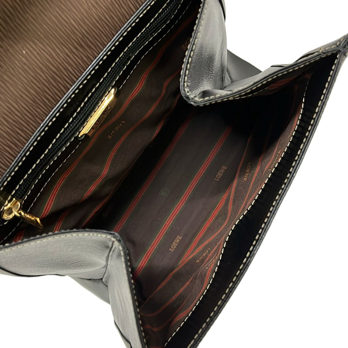 Loewe Handbag Black Da Ninebrown Leather — view 7