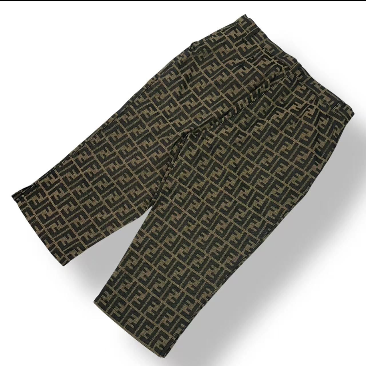 Fendi Pants Zucca FF Logo All Pattern Brown Black 42 — view 2