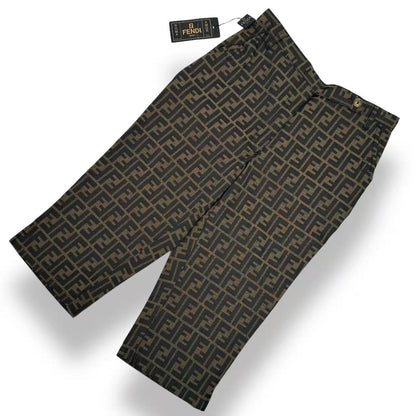 Fendi Pants Zucca FF Logo All Pattern Brown Black 42