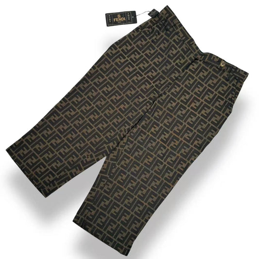 Fendi Pants Zucca FF Logo All Pattern Brown Black 42