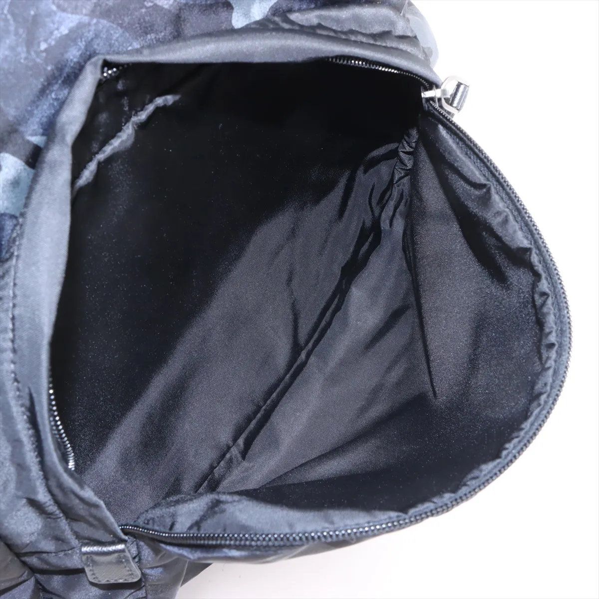 Prada Tessuto Nylon Ju Pattern Leather Sac Bag Black — view 9