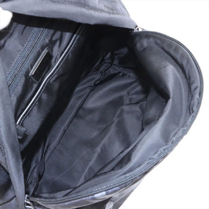 Prada Tessuto Nylon Ju Pattern Leather Sac Bag Black — view 7